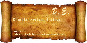 Dimitrievics Edina névjegykártya